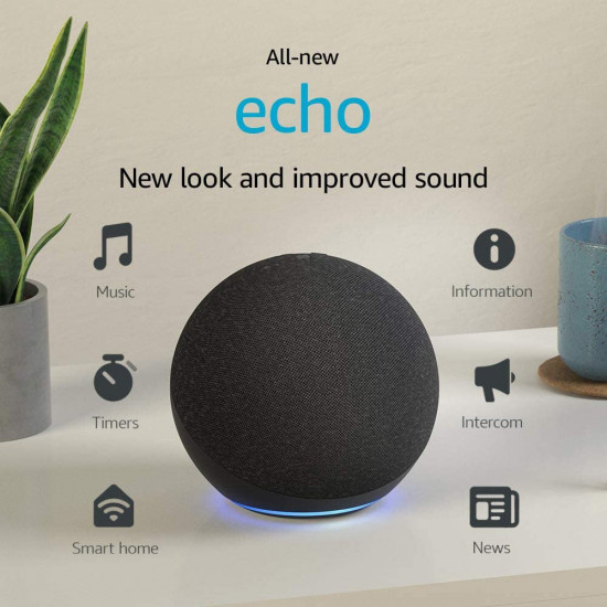 Assistant vocale  amazon Alexa Echo Dot 4ème génération avec horloge  